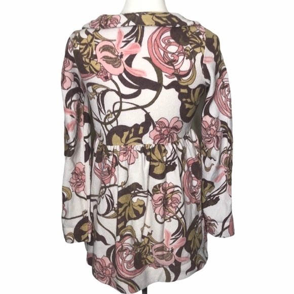 ANTHROPOLOGIE Floral Cardigan Wool Coat SZ S - Picture 3 of 7